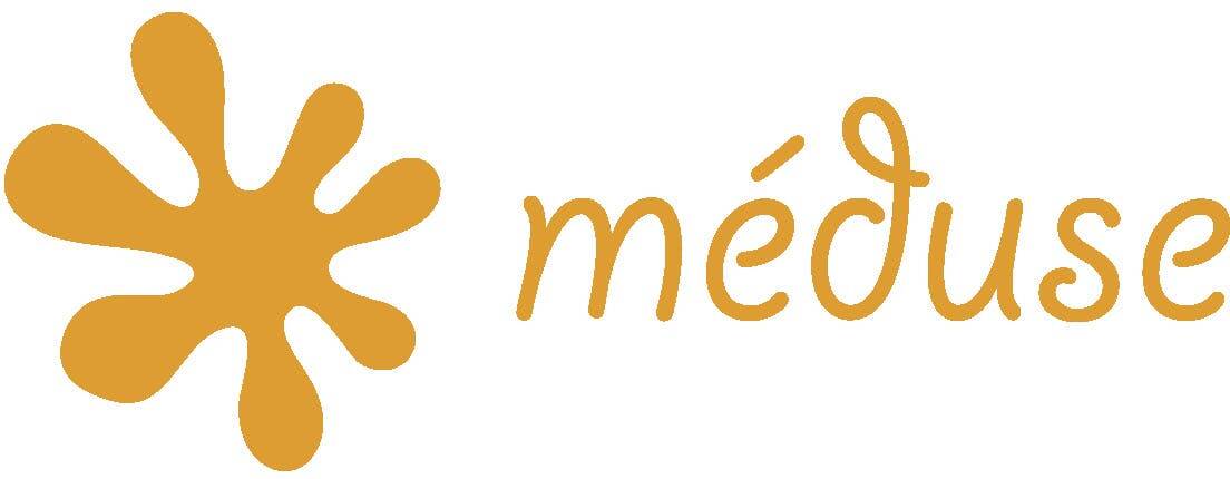 Logo de la marque Méduse fabriquant de chaussures en plastiques fabriquées en France.