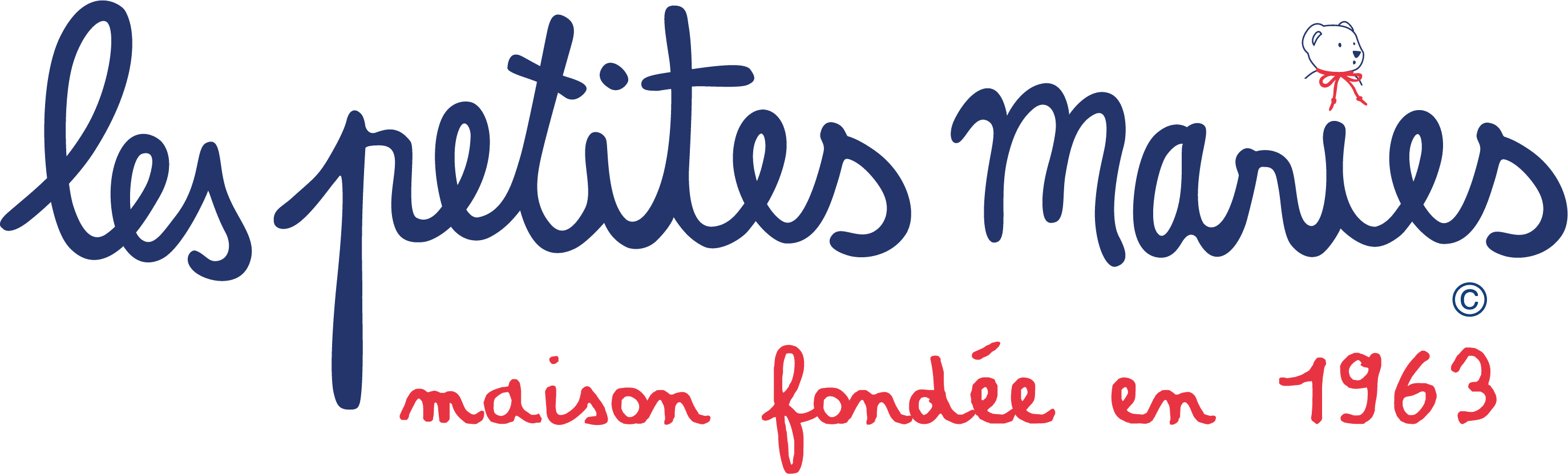 Logo de la marque Les Petites Maries fabricant de peluches et doudous fabriqués en France.