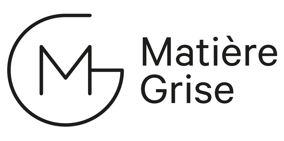 Logo de la marque Matière Grise fabricant de meubles en métal peint fabriqués en France.