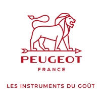 Logo de la marque Peugeot Saveurs fabricant de moulins à poivre et salières fabriqués en France. 