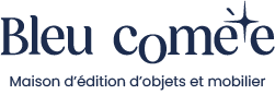 Logo de la marque Bleu Comète éditeur d’objets et de petits mobiliers fabriqués en France.