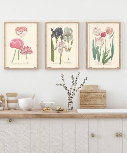 Photo mettant en avant trois affiches fabriqués en France par Jolies planche