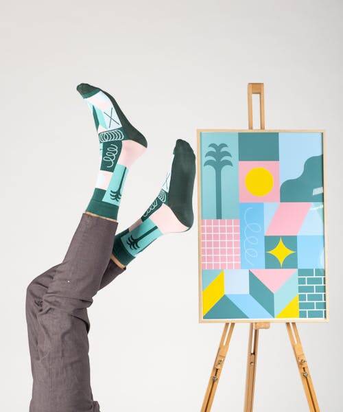 Chaussette Made in France en collaboration avec l'artiste Tomalater.