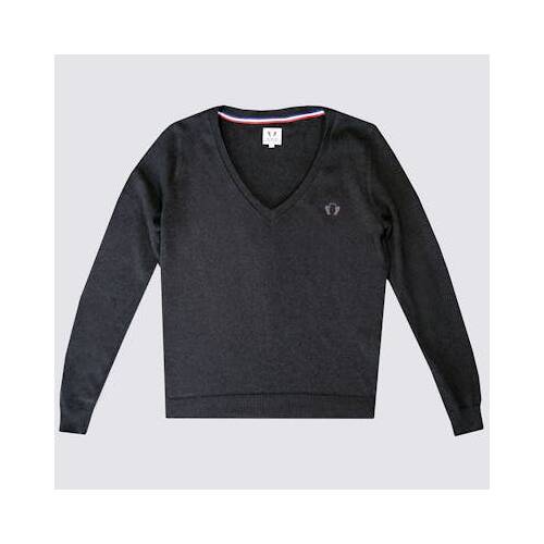 Le pull coton bio noir chiné Le Délicat de TRANQUILLE ÉMILE