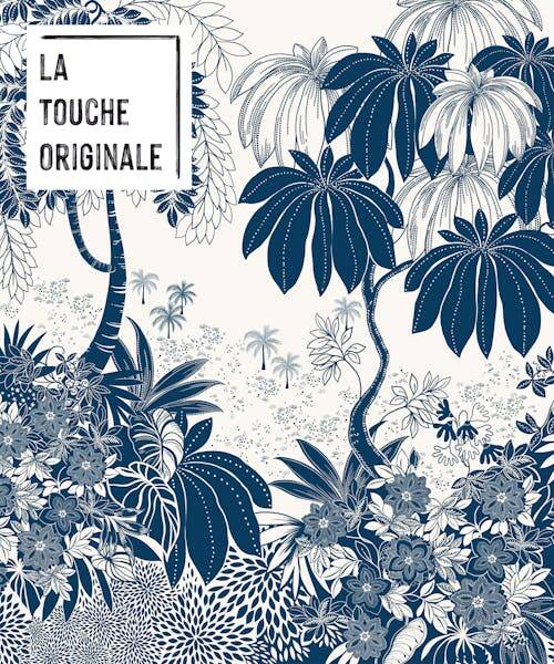 Papier peint fabriqué en Alsace par La Touche Originale représentant une forêt.