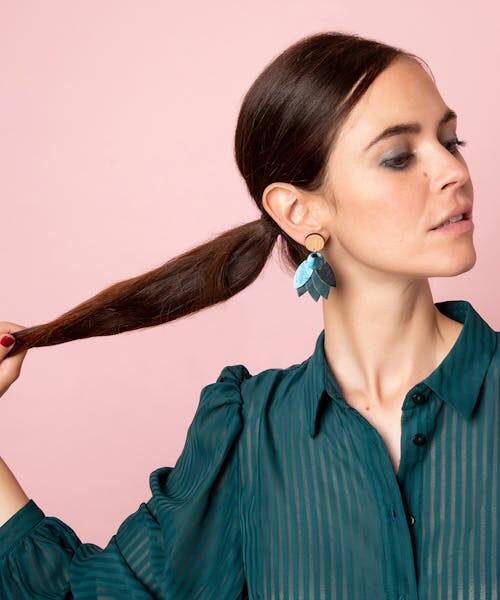 Ni une ni deux, boucles d'oreilles mandala bleu pétrole