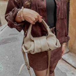 Sac Cuir Taupe - Aline Taille S