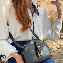 Sac en Cuir Noir - Nathalie Taille S