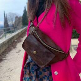 Sac Banane Cuir Marron Chocolat