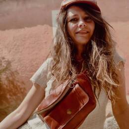 Sac Banane Cuir Marron Vintage