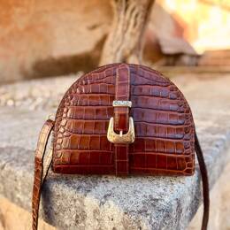 Sac en Cuir Marron Effet Crocodile - Nathalie Taille S