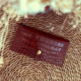 Compagnon Cuir Marron Croco - Gloria