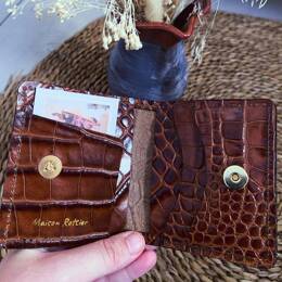 Porte-Cartes Cuir Marron Croco - Karine
