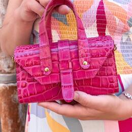 Sac en Cuir Rose Fuchsia - Suzanne