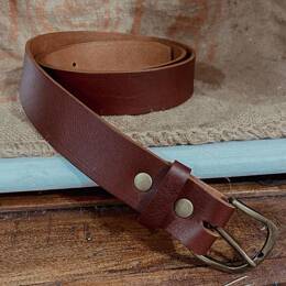 Ceinture Cuir Unisexe Marron Foncé 30mm