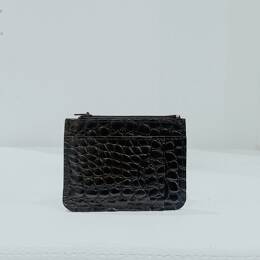 Porte-Monnaie Cuir Noir Croco - Giulia