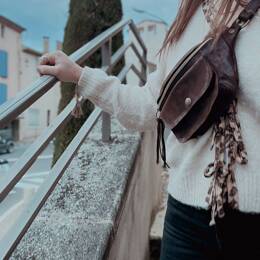 Mini Sac Banane Cuir Marron Chocolat