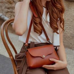 Sac en Cuir Marron Clair - Candice