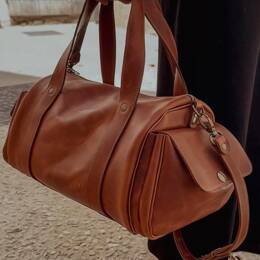 Sac de Voyage en Cuir Marron Vintage - Agathe