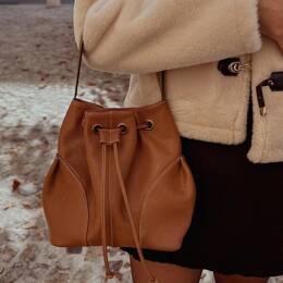 Sac Seau en Cuir Camel - Ophélia