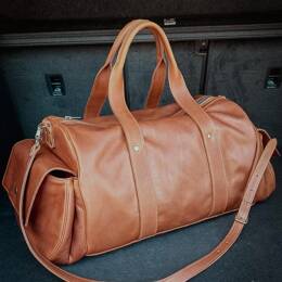 Grand Sac de Voyage en Cuir Marron Vintage - Agathe