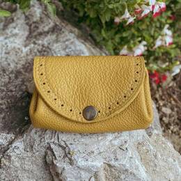 Porte-Monnaie Cuir Jaune - Mathilde