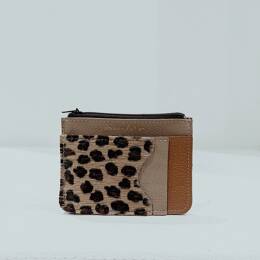 Porte-Monnaie Cuir Marron Léopard - Giulia