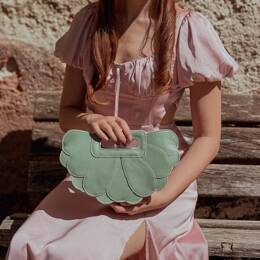 Sac de Soirée en Cuir Vert Pastel - Flora