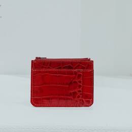 Porte-Monnaie Cuir Rouge Croco - Giulia