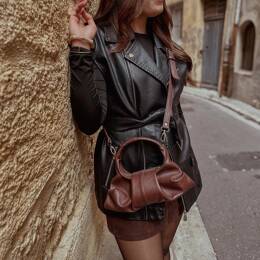 Sac Cuir Marron Chocolat - Aline Taille S