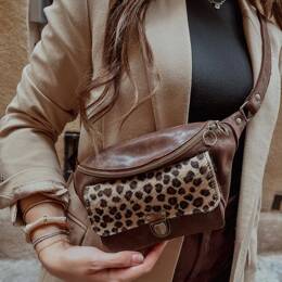 Sac Banane Cuir Marron Léopard
