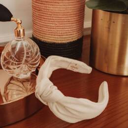 Serre-tête nœud - Écru / Beige en Lin - En stock