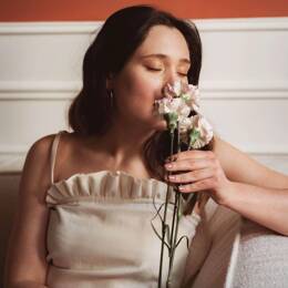 Top à volants Daphné - Écru / Beige en Lin