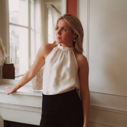 Top ras de cou Hosta blanc - 100% viscose