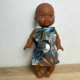 Tablier de poupée - tigre/lin