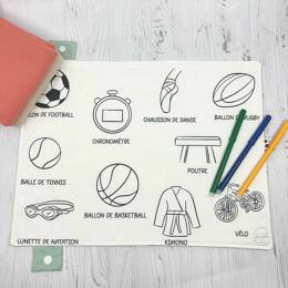 Set de table à colorier lavable "Petit champion" - IMAGIER