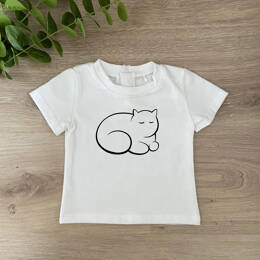 T-shirt Bébé Chat Couché