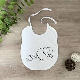 Bavoir Bébé Éléphant et Éléphanteau