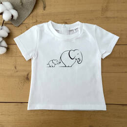 T-Shirt Bébé Éléphant et Éléphanteau
