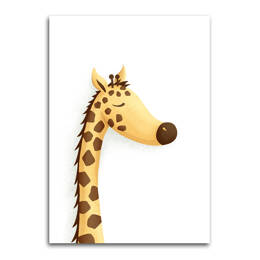 Affiche Tête Girafe - Fond Blanc