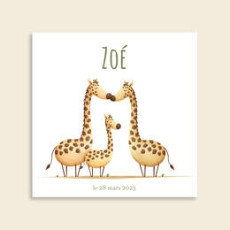 Faire-part Girafes Trio