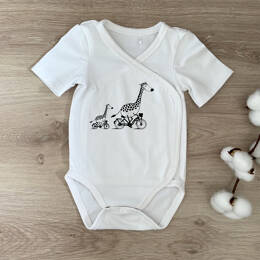 Body Bébé Famille Girafes à Vélo
