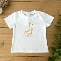 T-Shirt Bébé Girafe et Girafon