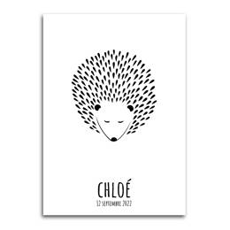 Affiche Hérisson Blotti - Noir