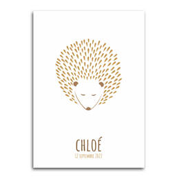 Affiche Hérisson Blotti - Beige
