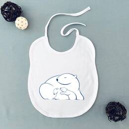 Bavoir Bébé Ours Polaires Couchés