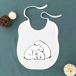 Bavoir Bébé Famille Ours Polaires