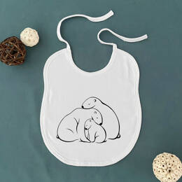 Bavoir Bébé Famille Ours Polaires