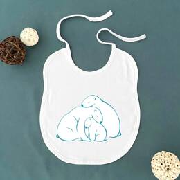 Bavoir Bébé Famille Ours Polaires