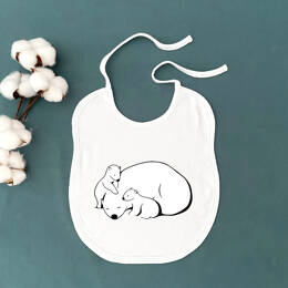 Bavoir Bébé Ours Polaire et Oursons